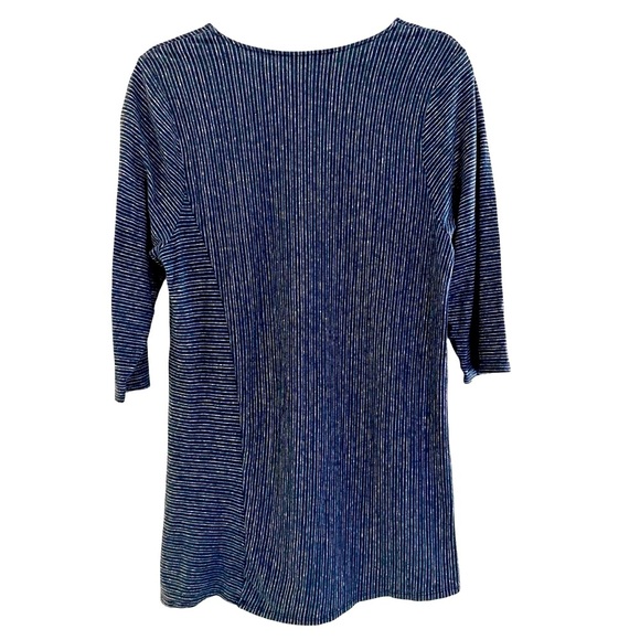 Pure Jill blue striped Lagenlook hemp and organic cotton tunic top Large - Picture 9 of 12